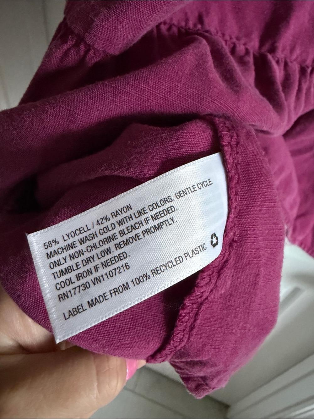 Magenta V-Neck Ruffle Dress - Picture 5 of 5